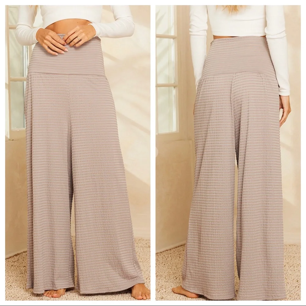 Boho Fabulous Textured fabric Wide Leg pants - Picture 4 of 6